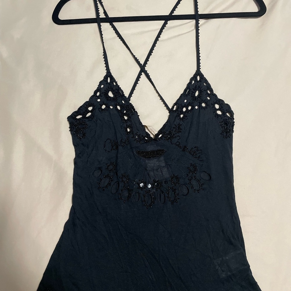 Embellished black Roberto Cavalli cami in size 8
